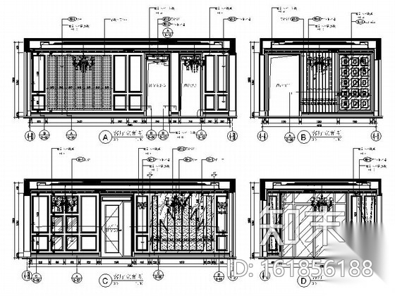 [重庆]新古典主义四居室别墅样板房室内装饰施工图cad施工图下载【ID:161856188】