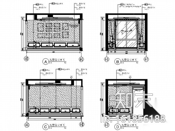 [重庆]新古典主义四居室别墅样板房室内装饰施工图cad施工图下载【ID:161856188】