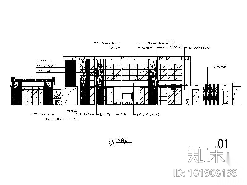 某豪华别墅局部一层装修图施工图下载【ID:161906199】