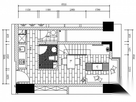 62平米小户型样板房施工图施工图下载【ID:160701142】