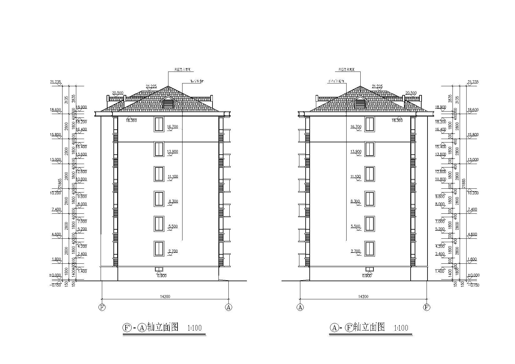 某湖滨小区六层坡屋顶节能回迁住宅楼建筑施工图cad施工图下载【ID:165135137】