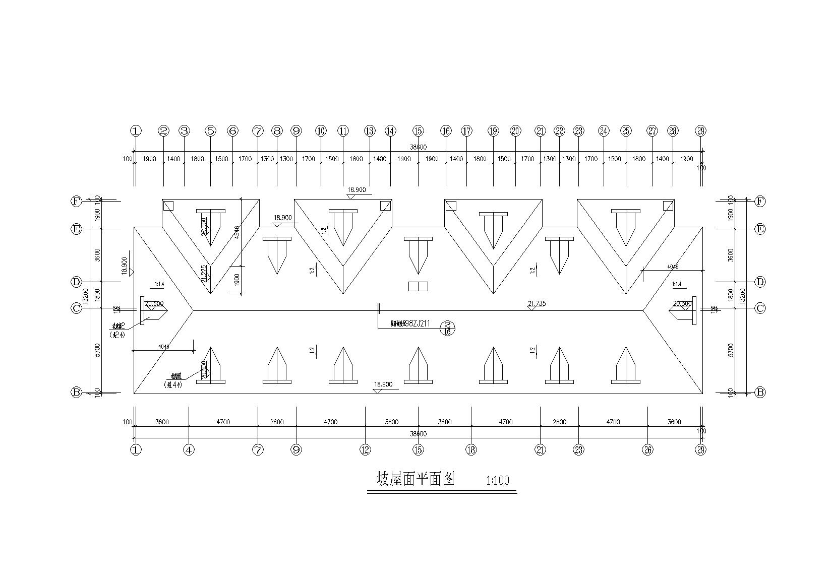 某湖滨小区六层坡屋顶节能回迁住宅楼建筑施工图cad施工图下载【ID:165135137】