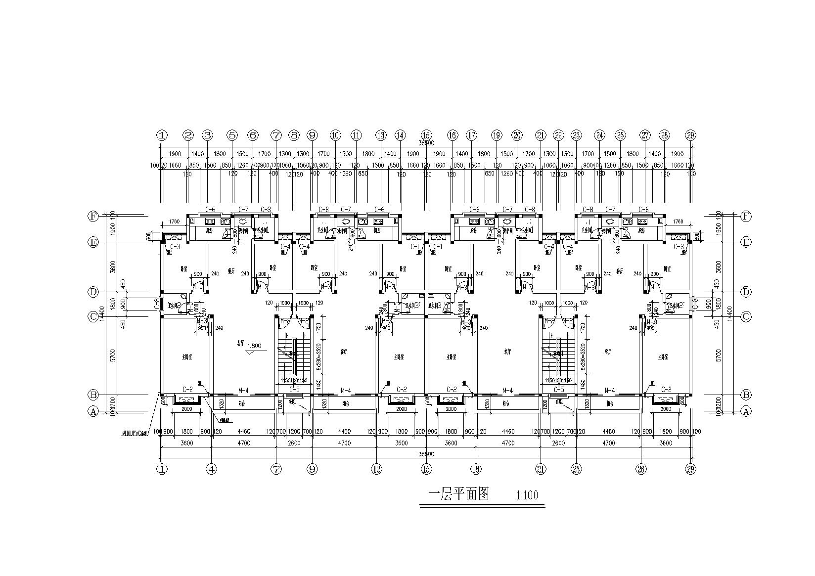 某湖滨小区六层坡屋顶节能回迁住宅楼建筑施工图cad施工图下载【ID:165135137】