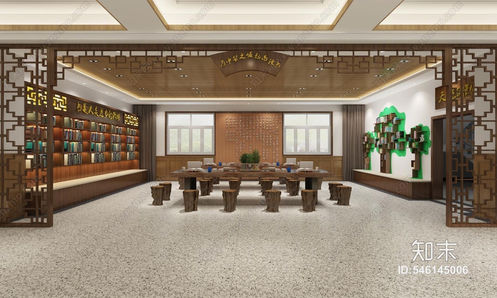 中式休闲活动中心3D模型下载【ID:546145006】