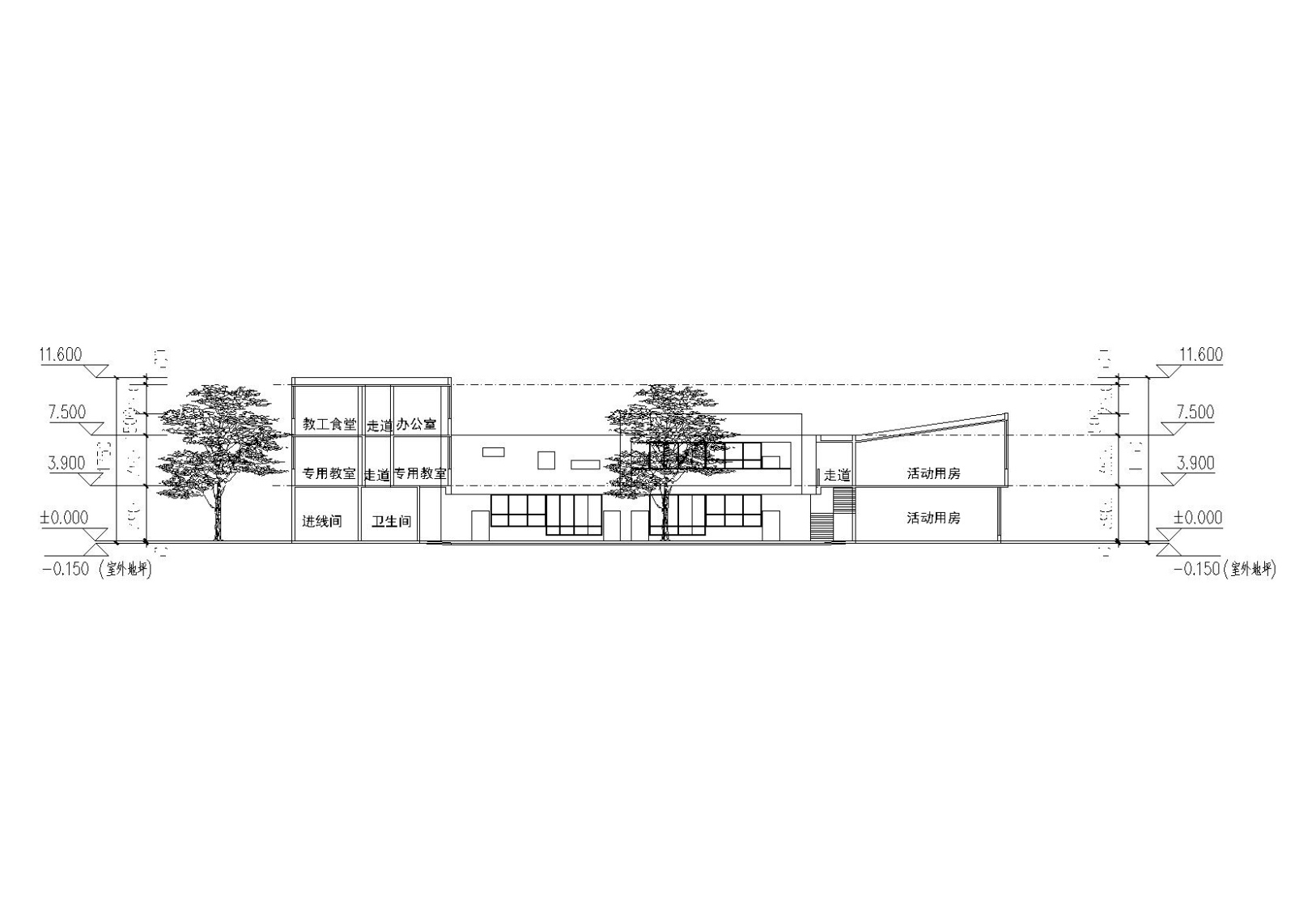 [四川]成都曾家坡幼儿园建筑施工图（CAD+效果图）施工图下载【ID:151539145】