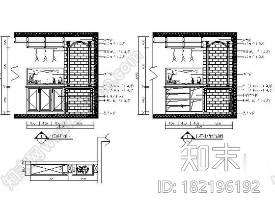 [广州]130㎡四室两厅室内装修图cad施工图下载【ID:182196192】