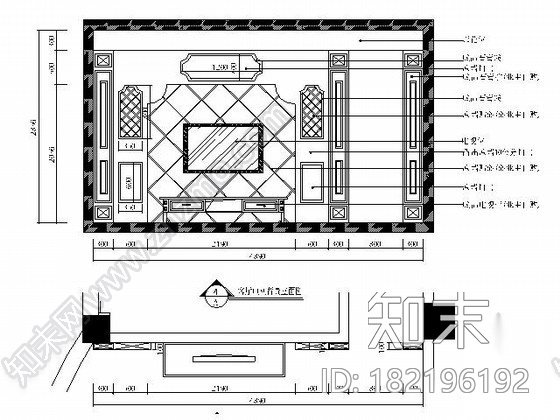 [广州]130㎡四室两厅室内装修图cad施工图下载【ID:182196192】