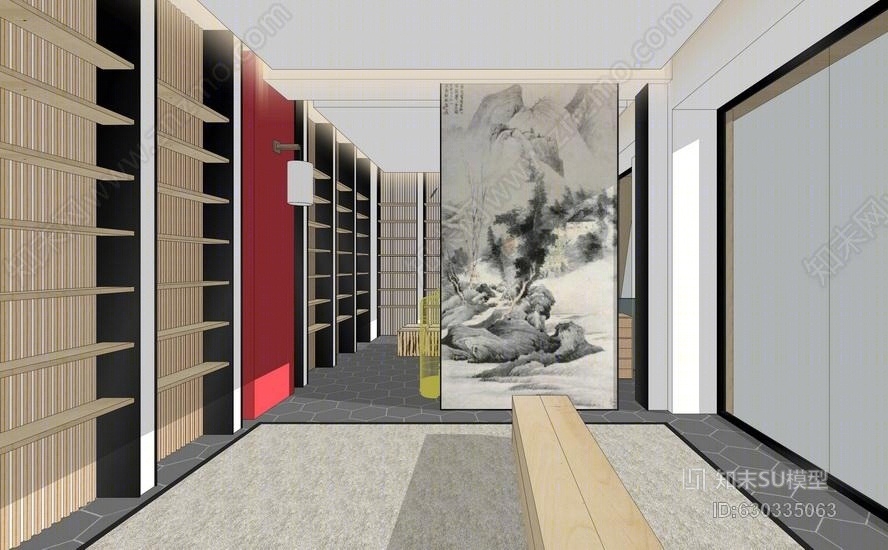 新中式布鞋专卖店SU模型下载【ID:630335063】