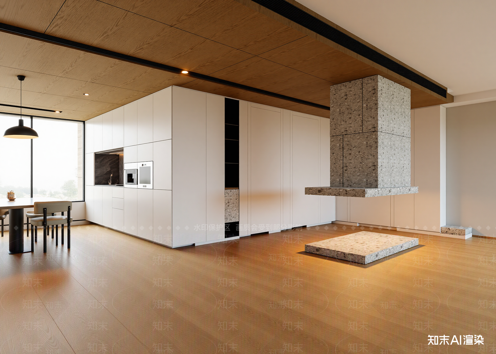 现代开放式厨房3D模型下载【ID:1214792479】