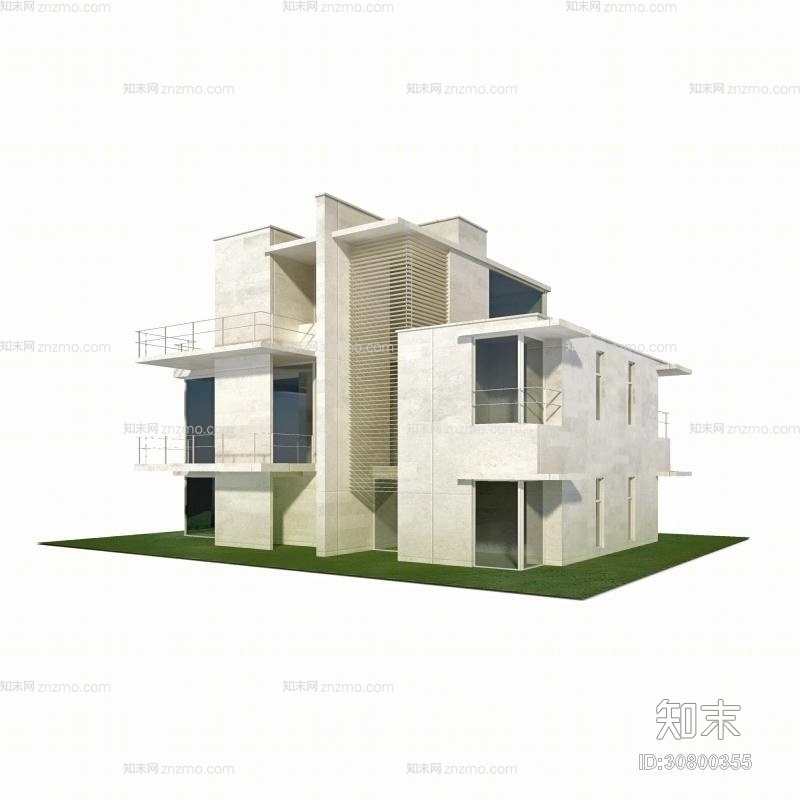 独栋别墅3D模型下载【ID:30800355】