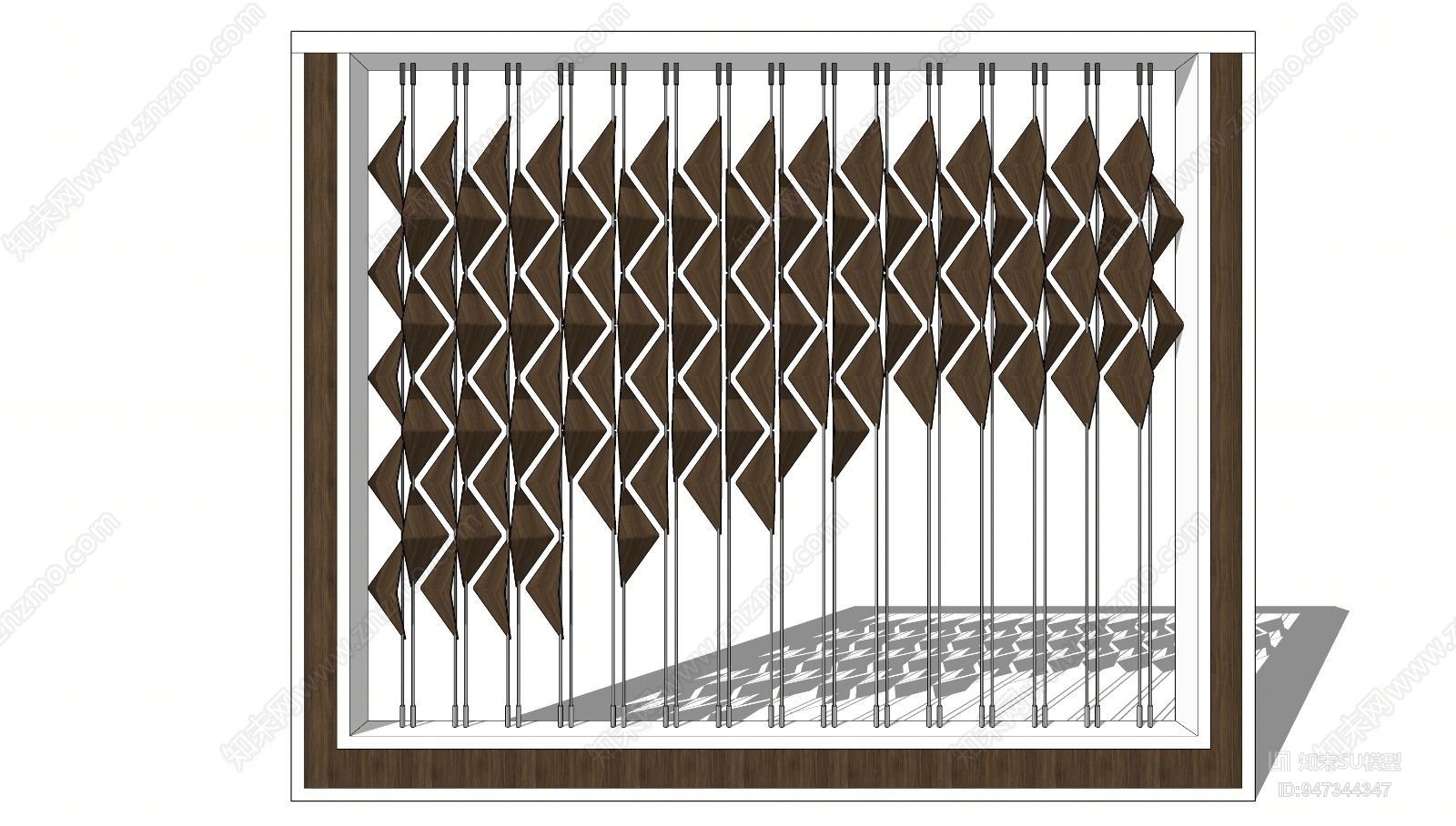 现代墙饰屏风隔断SU模型下载【ID:947344347】