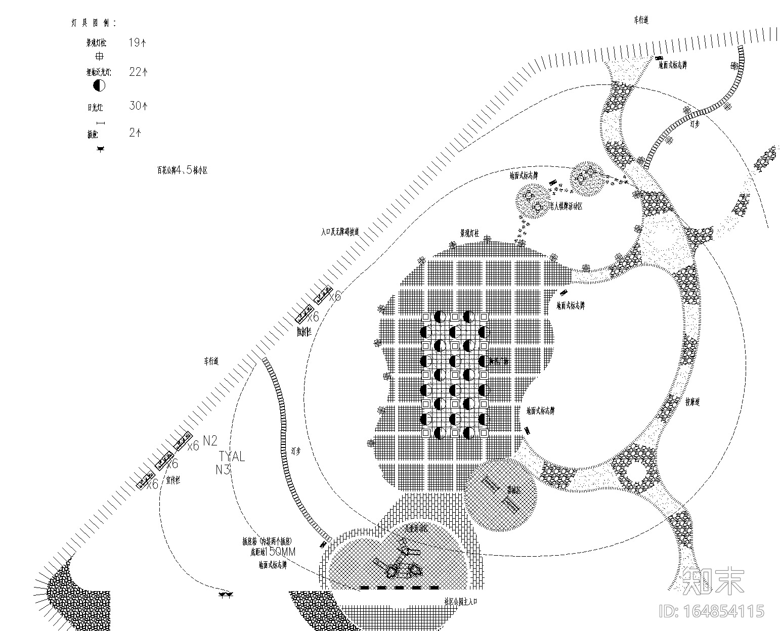 [广东]园岭街道办白沙岭社区公园改造CAD施工图cad施工图下载【ID:164854115】