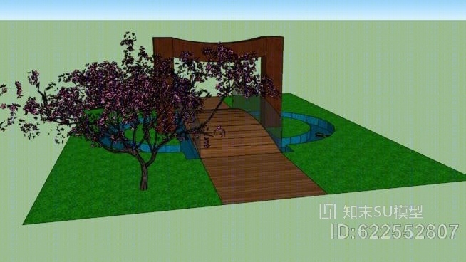 免费日本庭园其他画植物活页簿显示器su模型 Id 知末su模型网