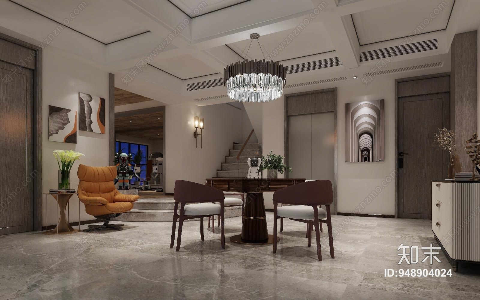 现代麻将房3D模型下载【ID:948904024】