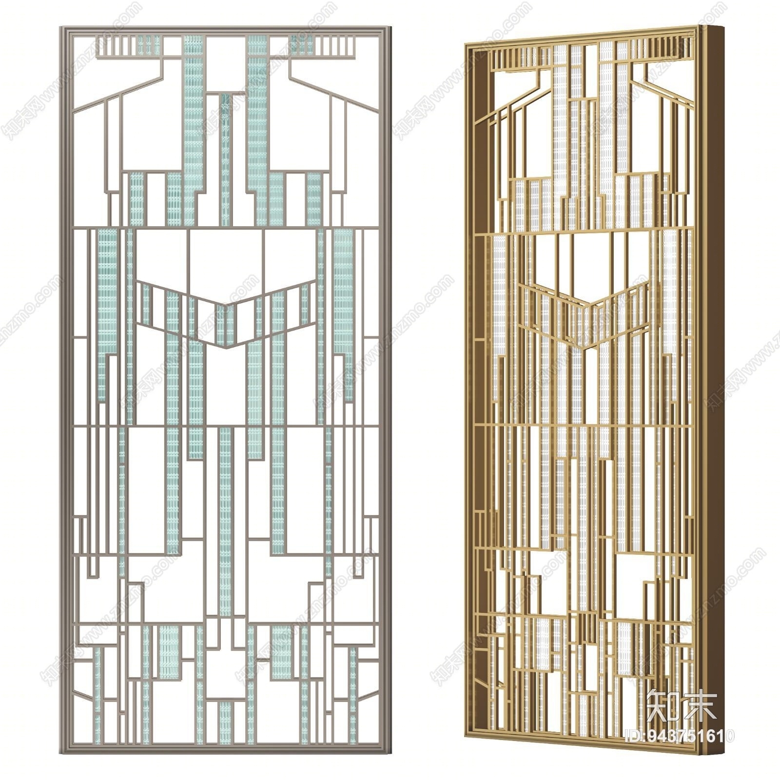 现代变形金刚金属水晶屏风3D模型下载【ID:943751610】