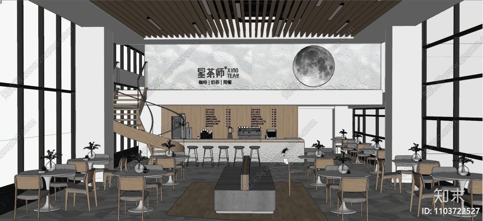 现代奶茶店SU模型下载【ID:1103722527】