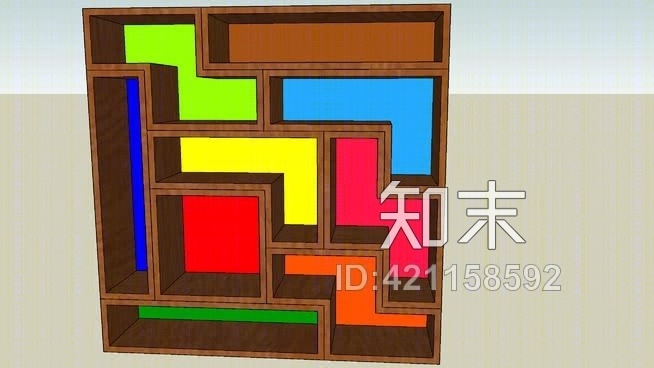 俄罗斯方块俄罗斯方块-富豪货架SU模型下载【ID:421158592】