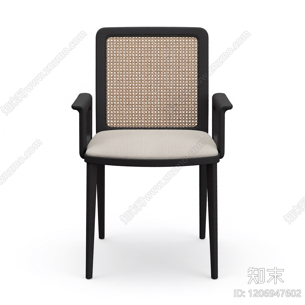 黑框藤编扶手椅3D模型下载【ID:1206947602】