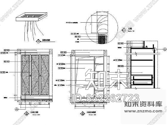 图块/节点三门大衣柜详图cad施工图下载【ID:832262723】