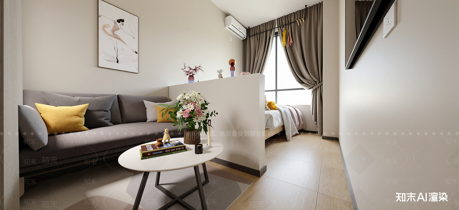 现代家居客厅SU模型下载【ID:1222196591】