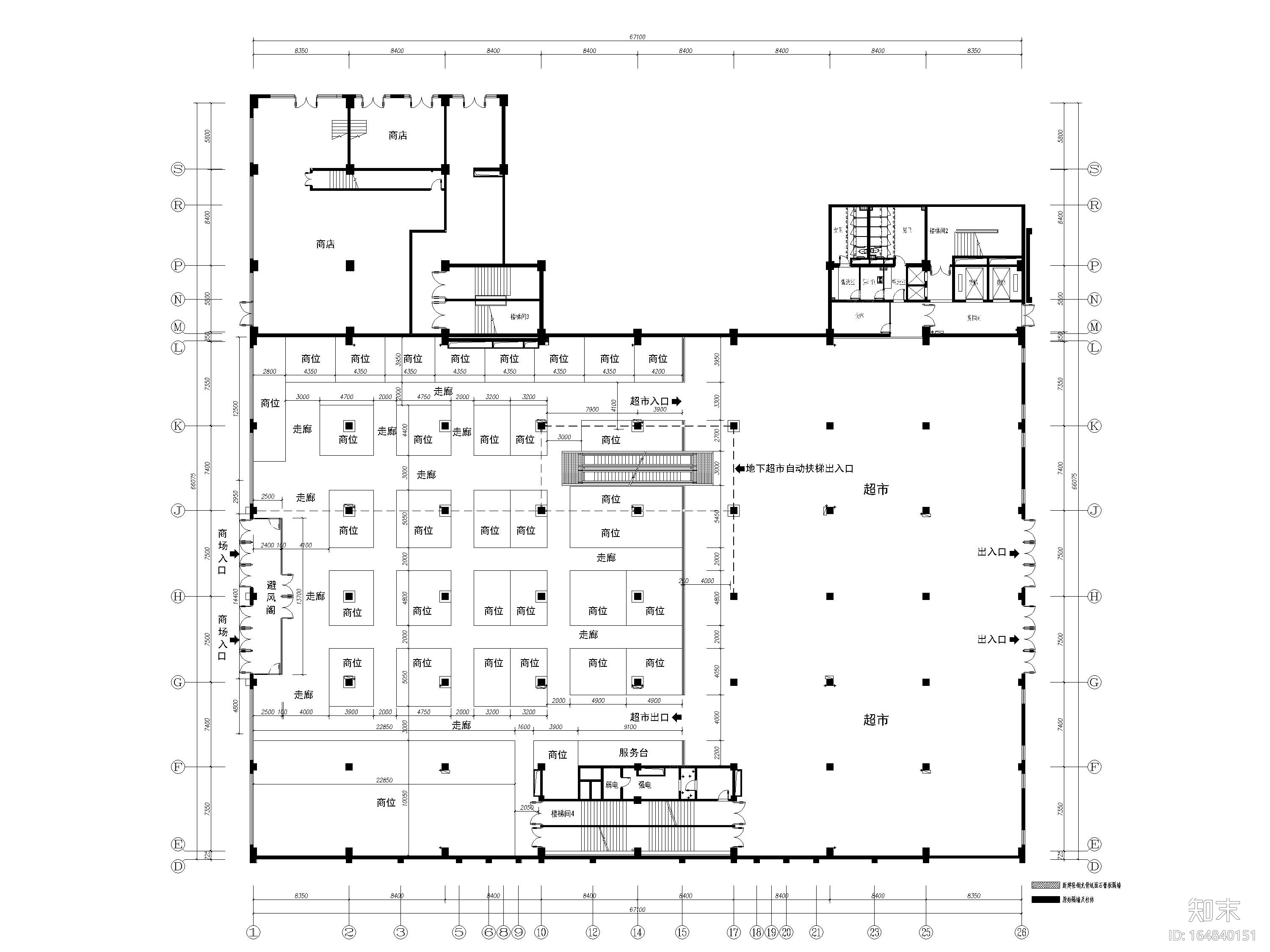 [河北]丰宁商场室内装饰工程施工图+SU模型施工图下载【ID:164840151】