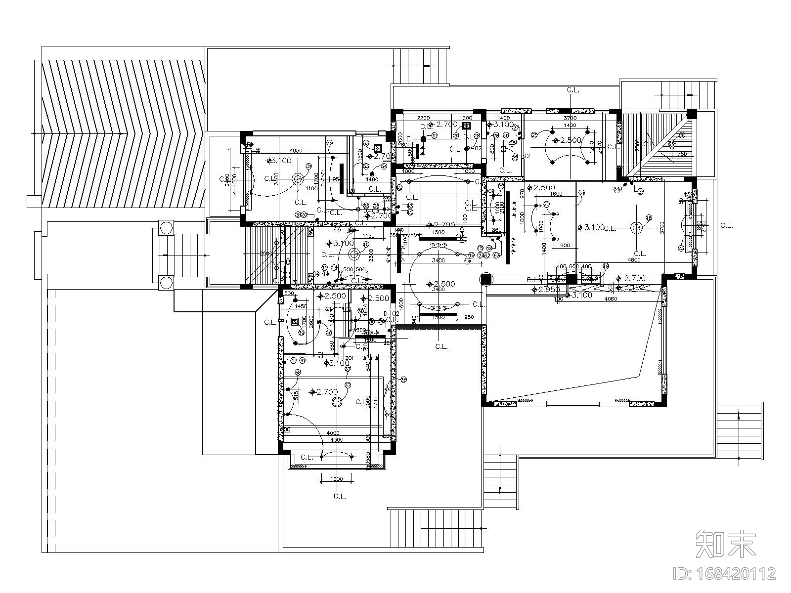 [四川]成都高山流水住宅装修施工图cad施工图下载【ID:168420112】