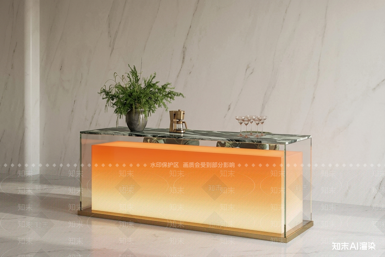 渐变台面吧台吧台3D模型下载【ID:1227351065】