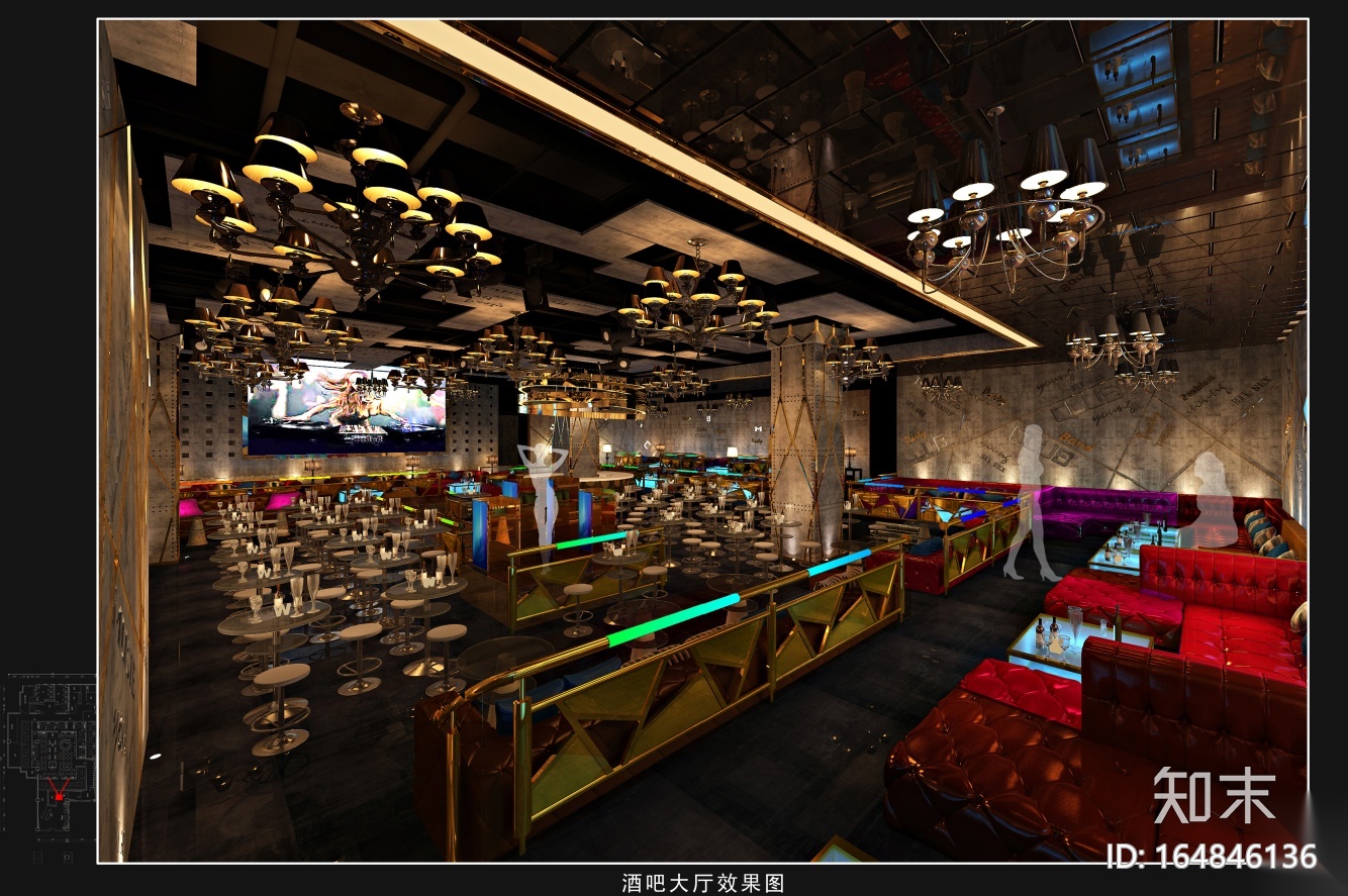 [四川]成都weclub酒吧装饰施工图+效果图cad施工图下载【ID:164846136】