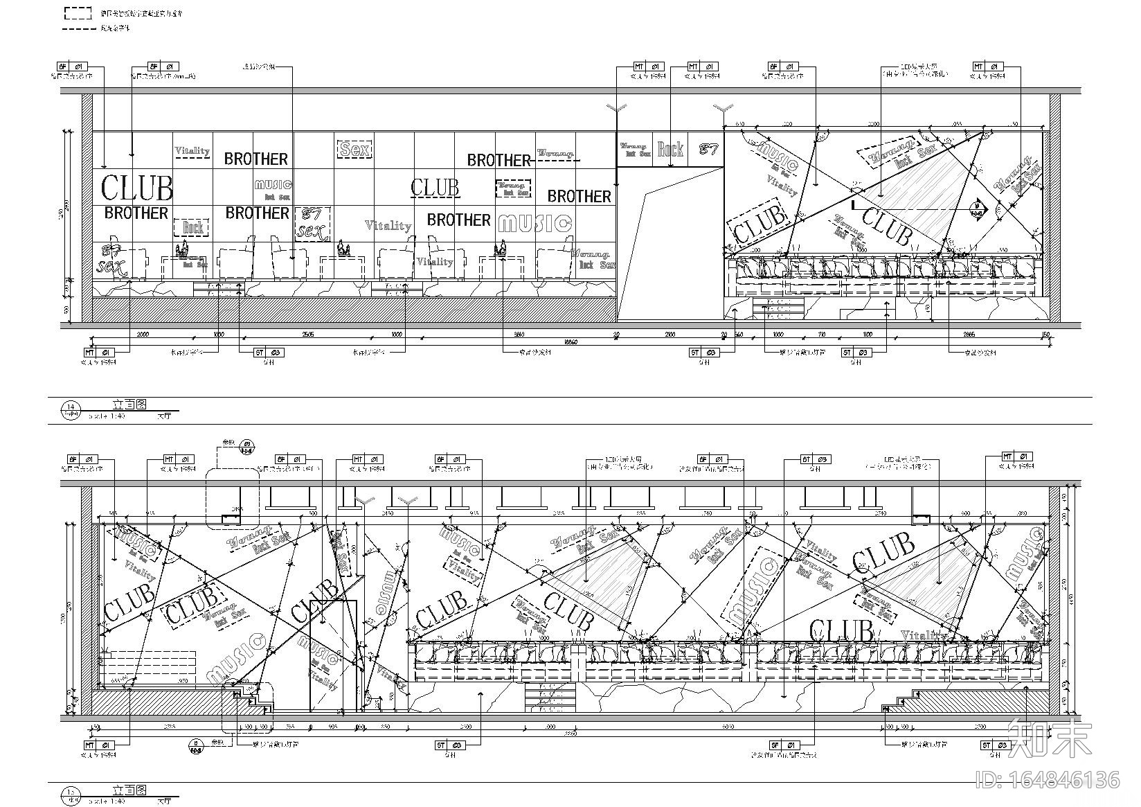 [四川]成都weclub酒吧装饰施工图+效果图cad施工图下载【ID:164846136】