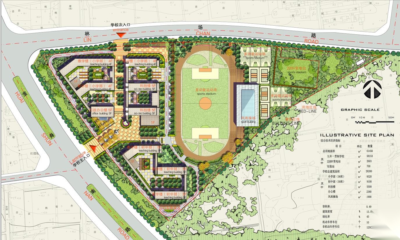 [安徽]淮南洞山中学新校区建筑方案设计文本pdf(48页)）cad施工图下载【ID:166429159】