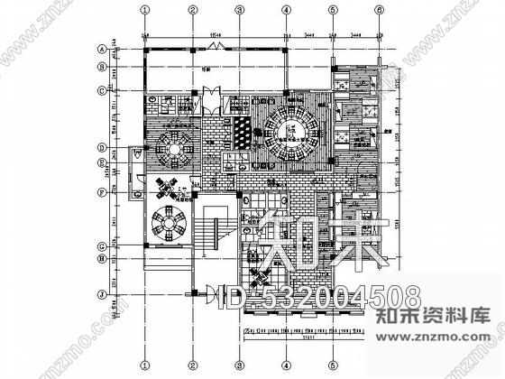 施工图经典设计浓郁独特民国风餐厅CAD装修施工图含效果cad施工图下载【ID:532004508】