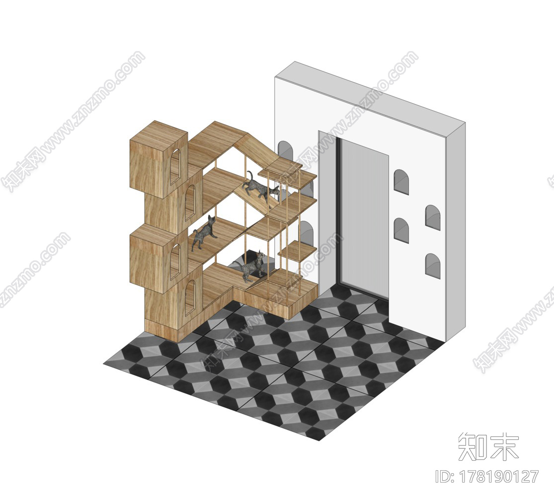 奇遇宠物店|CAD施工图+效果图+材料清单cad施工图下载【ID:178190127】