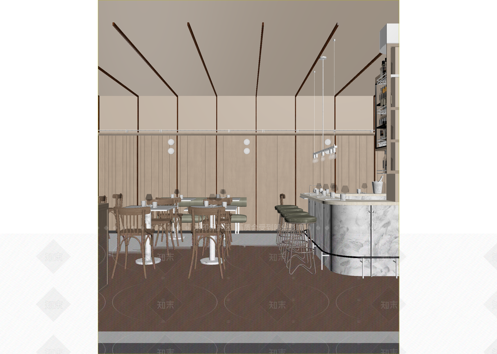 现代咖啡厅3D模型下载【ID:1214993048】