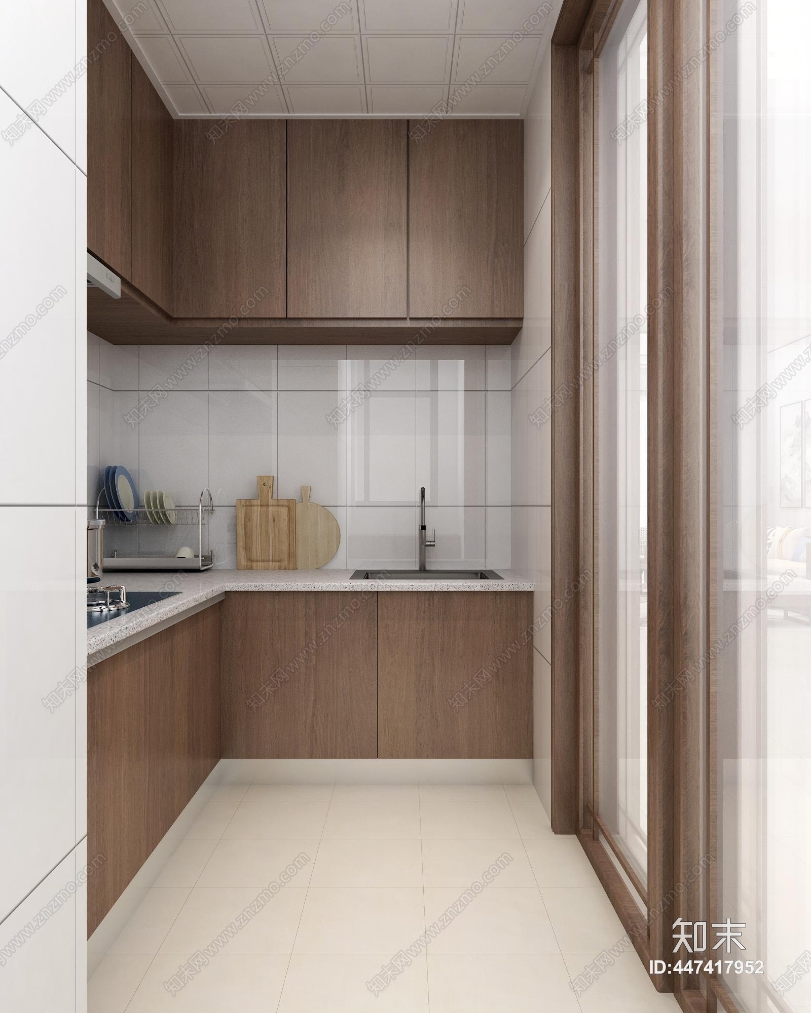 新中式家装厨房3D模型下载【ID:447417952】