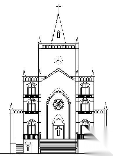 新乡市某五层教堂建筑方案图施工图下载【ID:160580159】
