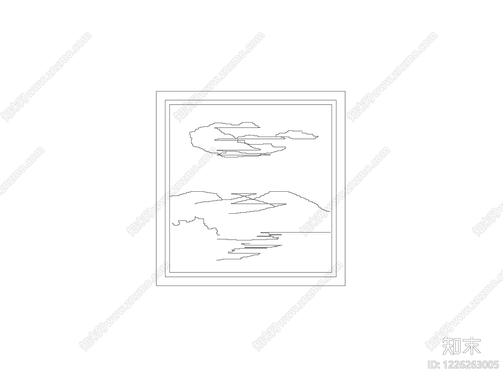 陈设类立面挂画cad施工图下载【ID:1226263005】