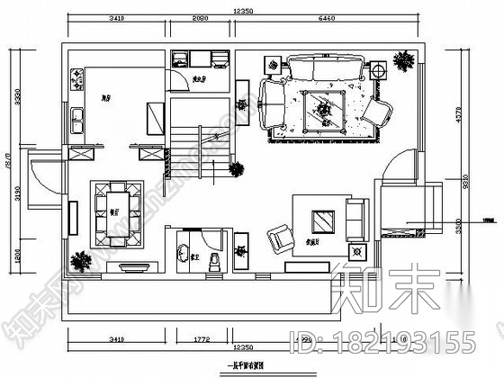 [江苏]经典华丽复式楼施工图（含效果）cad施工图下载【ID:182193155】