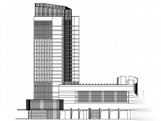 [广东]21层现代风格国际酒店建筑设计方案图cad施工图下载【ID:166329194】