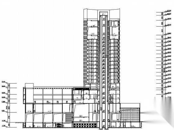 [广东]21层现代风格国际酒店建筑设计方案图cad施工图下载【ID:166329194】