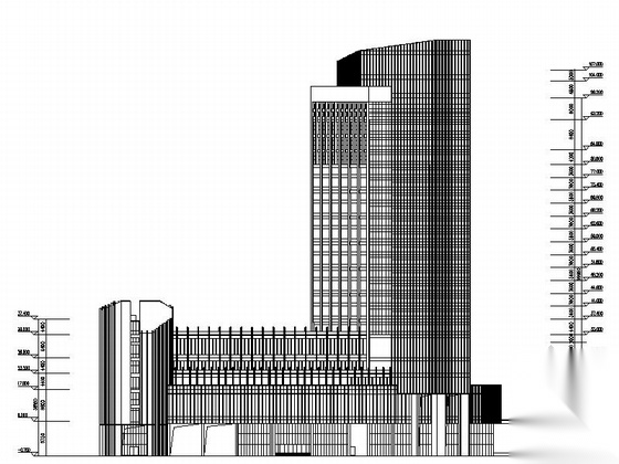 [广东]21层现代风格国际酒店建筑设计方案图cad施工图下载【ID:166329194】