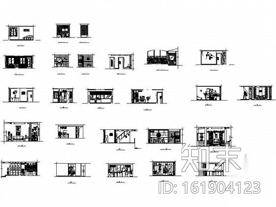 家装立面CAD图块施工图下载【ID:161904123】