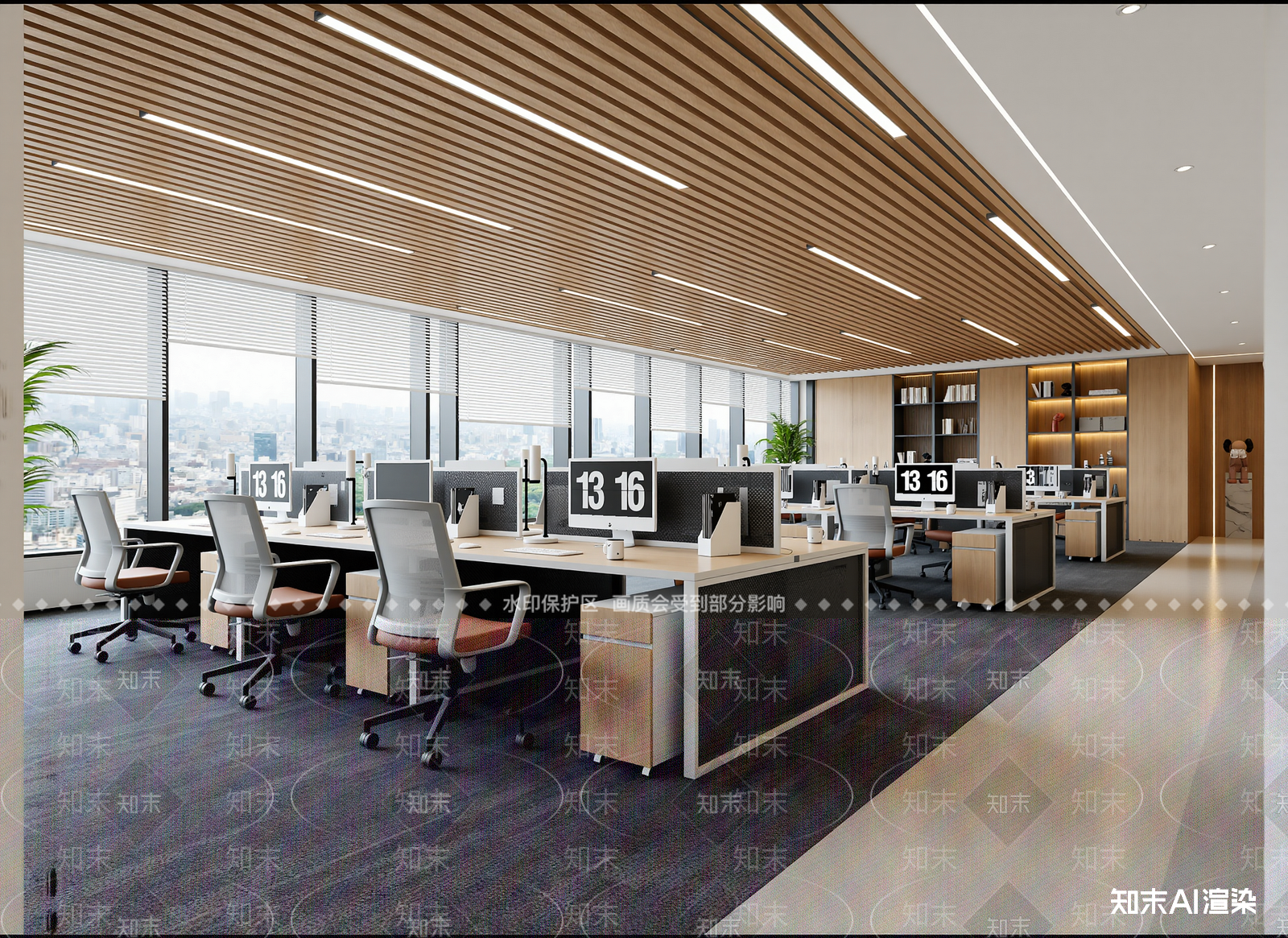 现代办公区3D模型下载【ID:1214811747】