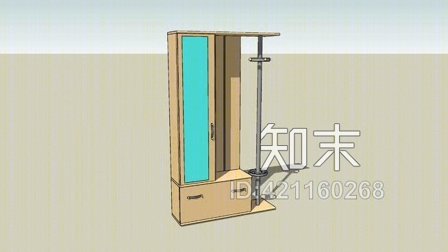 带衣架和鞋架的壁橱SU模型下载【ID:421160268】