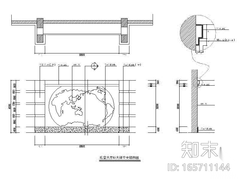 某大学生礼堂室内装修图施工图下载【ID:165711144】