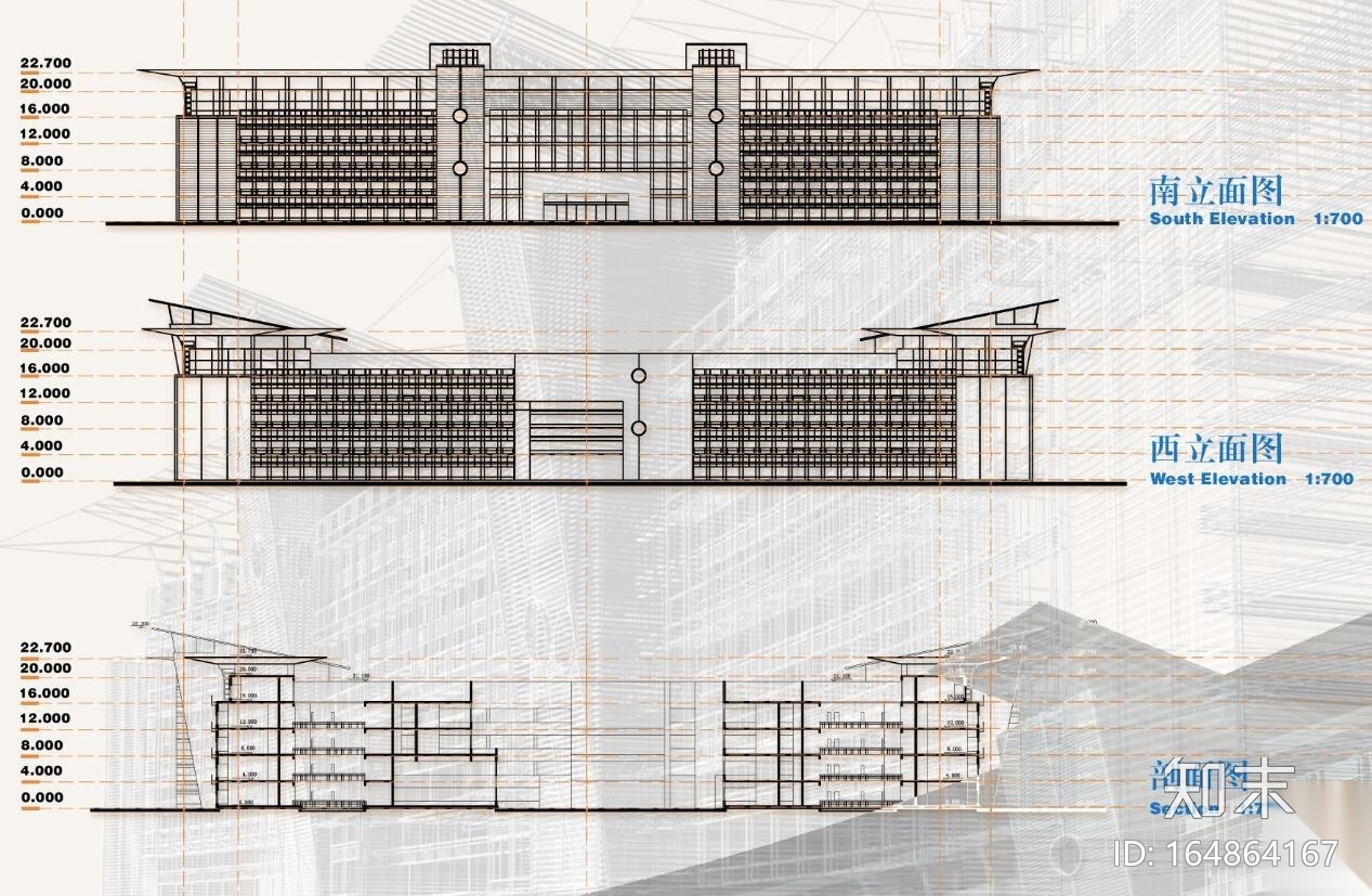 [上海]东华大学新校区图书馆建筑方案图cad施工图下载【ID:164864167】