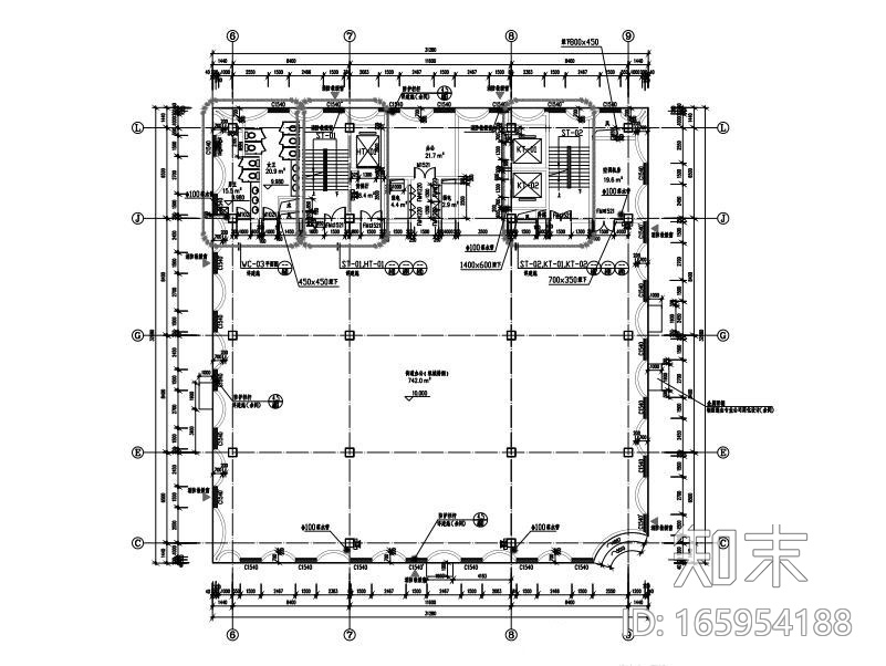 2栋多层钢框架社区服务楼全套施工图(2018)cad施工图下载【ID:165954188】