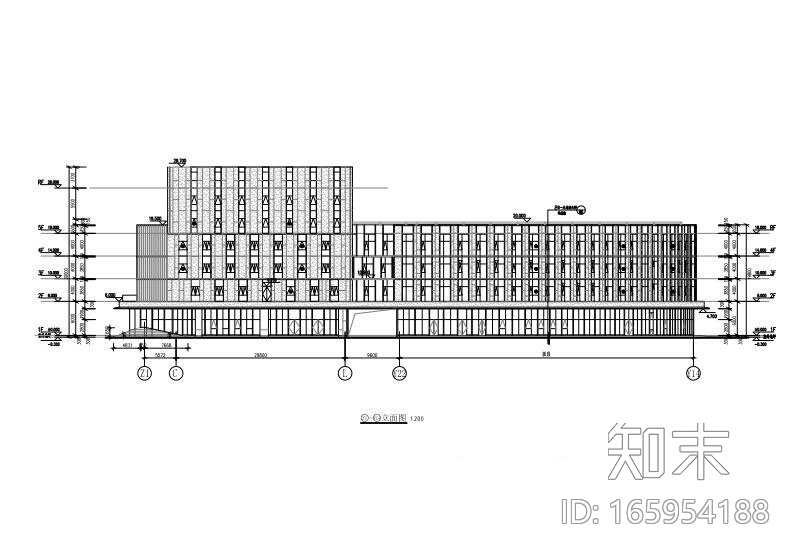 2栋多层钢框架社区服务楼全套施工图(2018)cad施工图下载【ID:165954188】