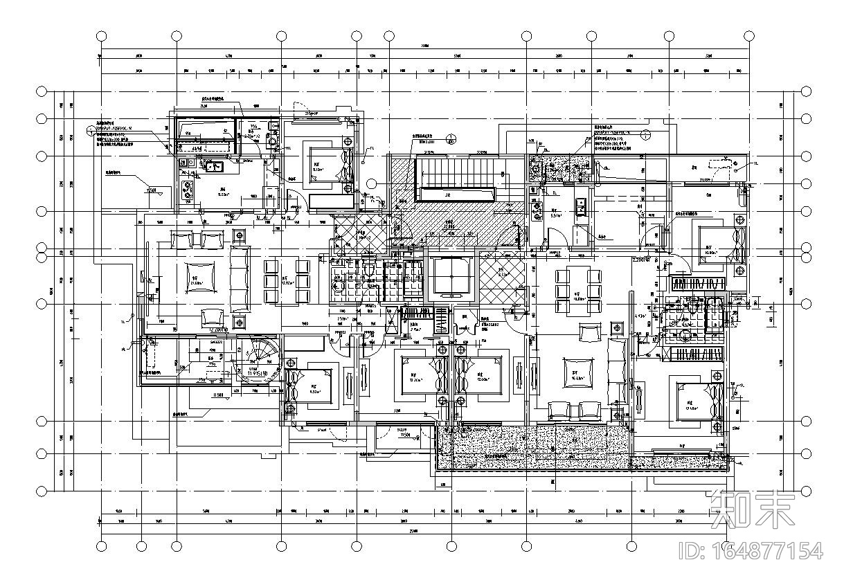 知名地产时一区多层户型图设计cad施工图下载【ID:164877154】