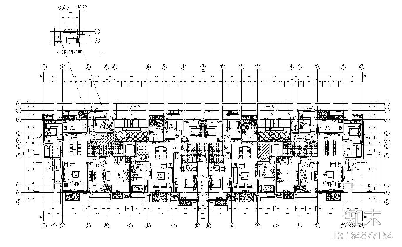 知名地产时一区多层户型图设计cad施工图下载【ID:164877154】