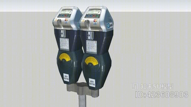 双硬币卡停车收费表。完全纹理化，LowSU模型下载【ID:423608903】